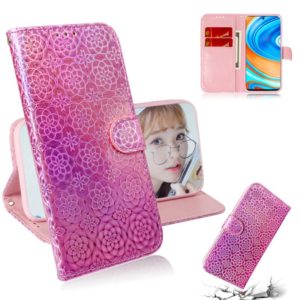 For Xiaomi Redmi Note 9 Pro Solid Color Colorful Magnetic Buckle Horizontal Flip PU Leather Case with Holder & Card Slots & Wallet & Lanyard(Pink) (OEM)