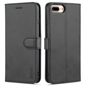 AZNS Skin Feel Calf Texture Horizontal Flip Leather Case with Card Slots & Holder & Wallet For iPhone 7 Plus / 8 Plus(Black) (AZNS) (OEM)
