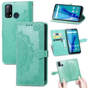 For Oukitel C23 Pro Mandala Flower Embossed Horizontal Flip Leather Case with Holder & Three Card Slots & Wallet & Lanyard(Green) (OEM)