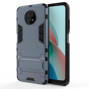 For Xiaomi Redmi Note 9 5G PC + TPU Shockproof Protective Case with Holder(Navy Blue) (OEM)