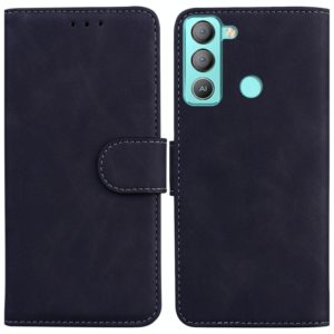 For Tecno Pop 5 LTE BD4 Skin Feel Pure Color Flip Leather Phone Case(Black) (OEM)