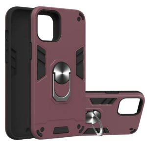 For iPhone 12 Pro Max 2 in 1 Armour Series PC + TPU Protective Case with Ring Holder(Wnie Red) (OEM)