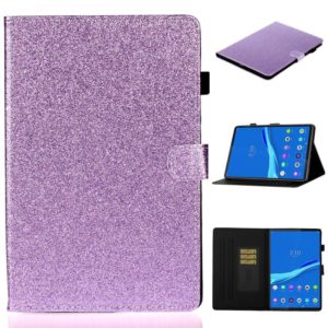 For Samsung Galaxy Tab A8 10.5 2021 Varnish Glitter Powder Leather Tablet Case(Purple) (OEM)