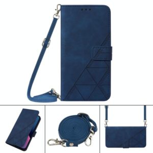 For Tecno Camon 12 / Spark 4 Crossbody 3D Embossed Flip Leather Phone Case(Blue) (OEM)