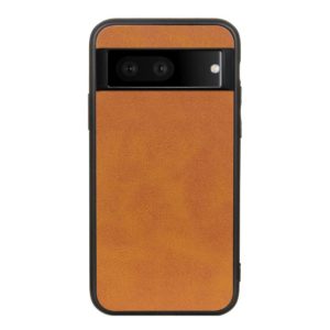 For Google Pixel 7 Accurate Hole Two-color Calf Texture PU Phone Case(Brown) (OEM)