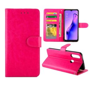 For OPPO A31/A8 Crazy Horse Texture Leather Horizontal Flip Protective Case with Holder & Card Slots & Wallet & Photo Frame(Magenta) (OEM)