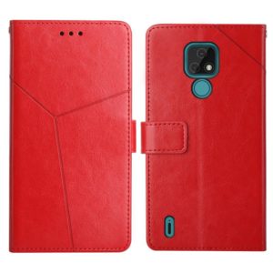 For Motorola Moto E7 Y Stitching Horizontal Flip Leather Phone Case with Holder & Card Slots & Wallet & Photo Frame(Red) (OEM)