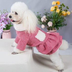 Doll Collar Plus Velvet Warm Pet Cat And Dog Woolen Cloth Princess Dress Without Leash, Size: L(Red) (OEM)
