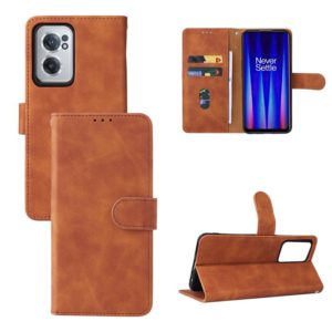 For OnePlus Nord CE 2 5G Skin Feel Magnetic Flip Leather Phone Case(Brown) (OEM)