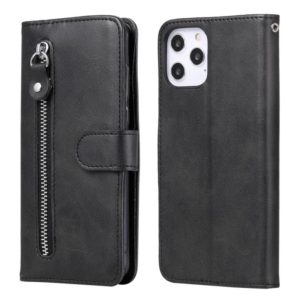 For iPhone 12 Pro Max Fashion Calf Texture Zipper Horizontal Flip Leather Case with Stand & Card Slots & Wallet Function(Black) (OEM)