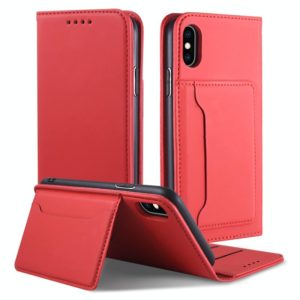 For iPhone XS Max Strong Magnetism Shockproof Horizontal Flip Liquid Feel Leather Case with Holder & Card Slots & Wallet(Red) (OEM)