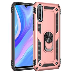 For Huawei Y8p Shockproof TPU + PC Protective Case with 360 Degree Rotating Holder(Rose Gold) (OEM)