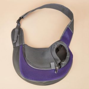 Pet Bag Widened Shoulder Strap Breathable Messenger Cat Bag,Size: Large(Purple) (OEM)