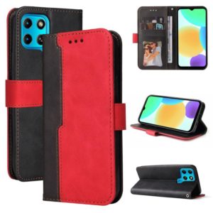For Infinix Smart 6 Stitching-Color Horizontal Flip Leather Case(Red) (OEM)