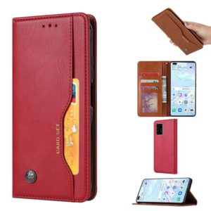 For Huawei P Smart 2021 Knead Skin Texture Horizontal Flip Leather Case , with Photo Frame & Holder & Card Slots & Wallet(Red) (OEM)