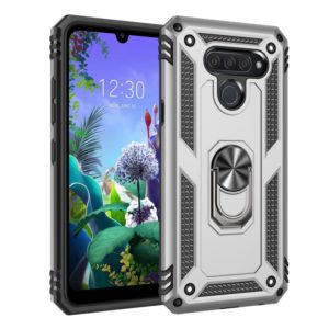 For LG K50 & Q60 Shockproof TPU + PC Protective Case with 360 Degree Rotating Holder(Silver) (OEM)