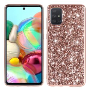 For Samsung Galaxy A71 5G Glitter Powder Shockproof TPU Protective Case(Rose Gold) (OEM)