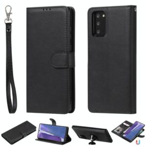 For Samsung Galaxy Note 20 Ultra 2 in 1 Solid Color Detachable PU Leather Case with Card Slots & Magnetic Holder & Photo Frame & Wallet & Strap(Black) (OEM)