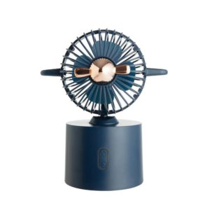 Creative Aircraft Shaking Head Fan Office Desktop USB Charging Mini Fan(Light Luxury Blue) (OEM)