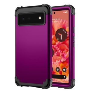 For Google Pixel 6 3 in 1 Shockproof PC + Silicone Protective Phone Case(Dark Purple + Black) (OEM)