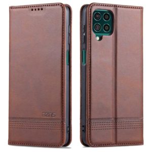 For Samsung Galaxy M62 / F62 AZNS Magnetic Calf Texture Horizontal Flip Leather Case with Card Slots & Holder & Wallet(Dark Brown) (AZNS) (OEM)