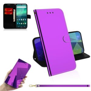 For Nokia 1.3 Lmitated Mirror Surface Horizontal Flip Leather Case with Holder & Card Slots & Wallet & Lanyard(Purple) (OEM)