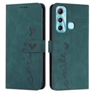 For Infinix Hot 11 Skin Feel Heart Pattern Leather Phone Case(Green) (OEM)