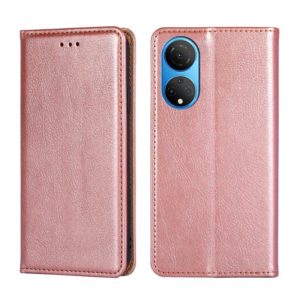 For Honor X7 4G Gloss Oil Solid Color Magnetic Leather Phone Case(Rose Gold) (OEM)