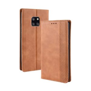 Magnetic Buckle Retro Texture Horizontal Flip Leather Case for Huawei Mate 20 Pro, with Holder & Card Slots & Wallet (Brown) (OEM)