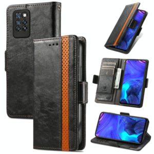 For Infinix Note 10 Pro CaseNeo Business Splicing Dual Magnetic Buckle Horizontal Flip PU Leather Case with Holder & Card Slots & Wallet(Black) (OEM)
