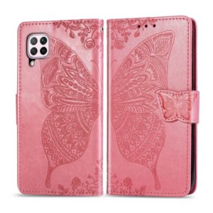 For Huawei Nova 6 SE Butterfly Love Flower Embossed Horizontal Flip Leather Case with Bracket / Card Slot / Wallet / Lanyard(Pink) (OEM)