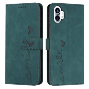 For Noting Phone 1 Skin Feel Heart Pattern Leather Phone Case(Green) (OEM)