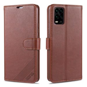 For Xiaomi 10 Lite AZNS Sheepskin Texture Horizontal Flip Leather Case with Holder & Card Slots & Wallet(Brown) (AZNS) (OEM)