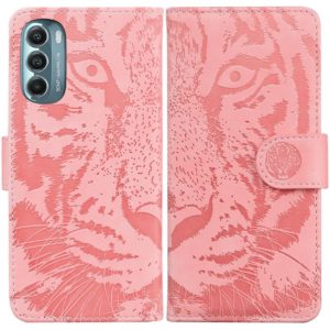 For Motorola Moto G Stylus 5G 2022 Tiger Embossing Pattern Horizontal Flip Leather Phone Case(Pink) (OEM)