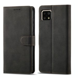 For Sharp Aquos Sense 4 Frosted Anti-theft Brush Horizontal Flip Leather Phone Case(Black) (OEM)