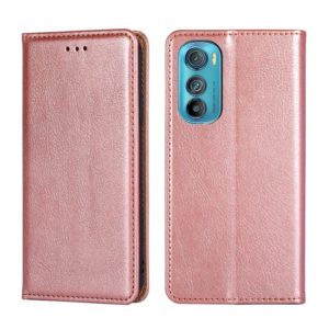 For Motorola Edge 30 Gloss Oil Solid Color Magnetic Leather Phone Case(Rose Gold) (OEM)