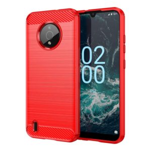 For Nokia C200 Brushed Texture Carbon Fiber TPU Phone Case(Red) (OEM)