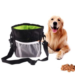 Pet Training Bag Snack Bag Outdoor Waist Bag Portable Two-In-One Foldable Multifunctional Bag(Black) (OEM)