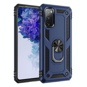 For Samsung Galaxy S20 FE 5G Shockproof TPU + PC Protective Case with 360 Degree Rotating Holder(Blue) (OEM)