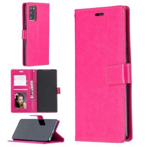 For Samsung Galaxy Note20 Crazy Horse Texture Horizontal Flip Leather Case with Holder & Card Slots & Wallet & Photo Frame(Rose Red) (OEM)