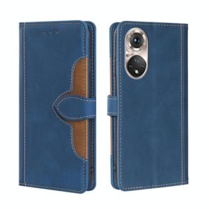 For Honor 50 Pro Skin Feel Straw Hat Magnetic Buckle Leather Phone Case(Blue) (OEM)