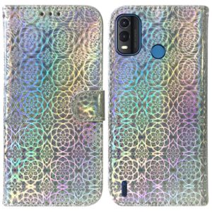 For Nokia G11 Plus Colorful Magnetic Buckle Leather Phone Case(Silver) (OEM)