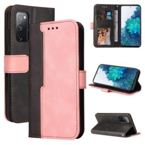 For Samsung Galaxy S20 FE / S20 Lite 5G / 4G Business Stitching-Color Horizontal Flip PU Leather Case with Holder & Card Slots & Photo Frame(Pink) (OEM)