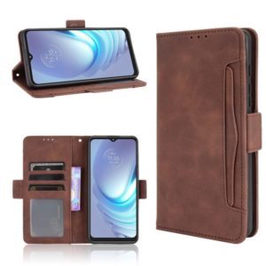For Motorola Moto G50 Skin Feel Calf Pattern Horizontal Flip Leather Case with Holder & Card Slots & Photo Frame(Brown) (OEM)