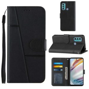 For Motorola Moto G40 / G60 Stitching Calf Texture Buckle Leather Phone Case(Black) (OEM)