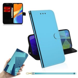 For Xiaomi Redmi 9C Imitated Mirror Surface Horizontal Flip Leather Case with Holder & Card Slots & Wallet & Lanyard(Blue) (OEM)