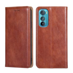 For Motorola Edge 30 Gloss Oil Solid Color Magnetic Leather Phone Case(Brown) (OEM)