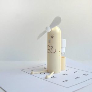 Creative Mobile Phone Bracket Cartoon Spray Mini Fan Portable Usb Fan(Beige) (OEM)