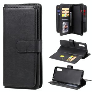 For Sony Xperia L4 Multifunctional Magnetic Copper Buckle Horizontal Flip Solid Color Leather Case with 10 Card Slots & Wallet & Holder & Photo Frame(Black) (OEM)