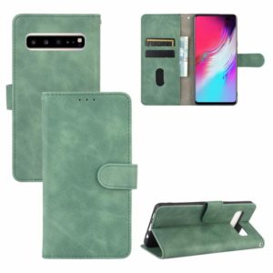 For Samsung Galaxy S10 5G Solid Color Skin Feel Magnetic Buckle Horizontal Flip Calf Texture PU Leather Case with Holder & Card Slots & Wallet(Green) (OEM)